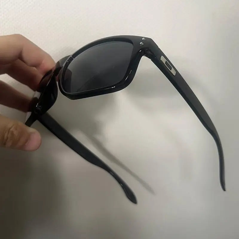 Grey-Black Wraparound Cycling Sunglasses - source design and use details