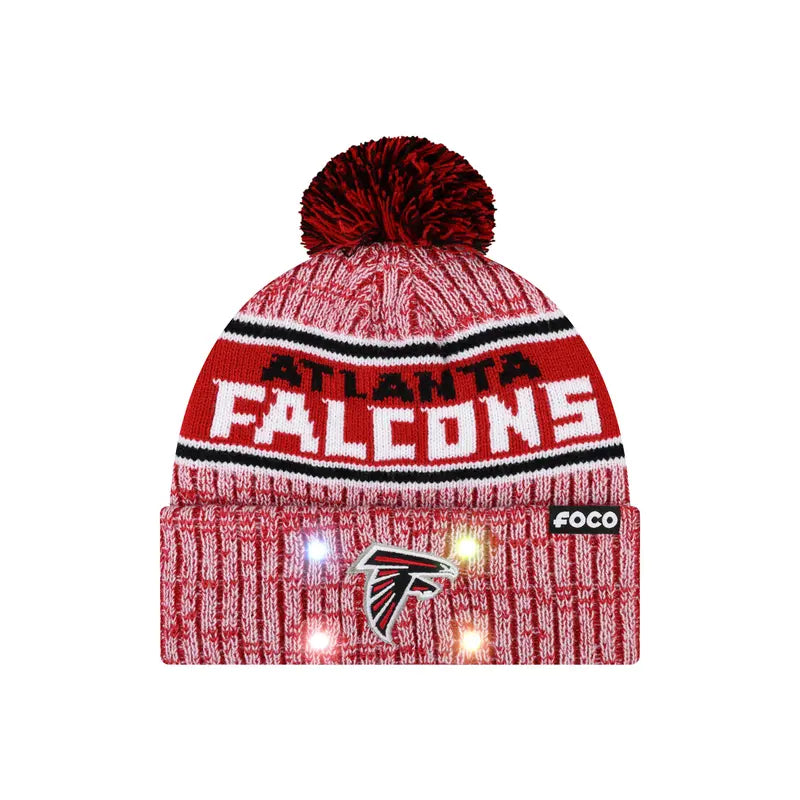 Team-Color Light-Up Pom Beanie - Atlanta Falcons