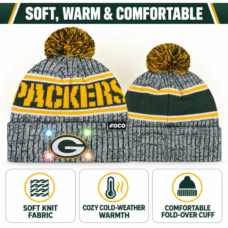 Team-Color Light-Up Pom Beanie - source design and use details