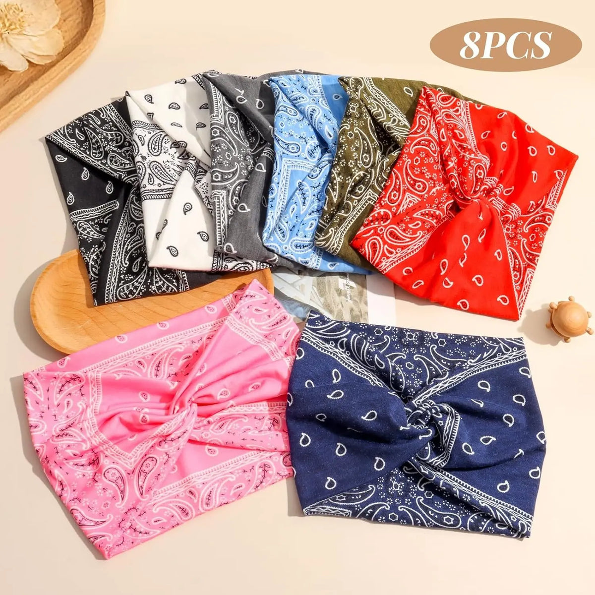Eight Color Paisley Headband Pack — 3