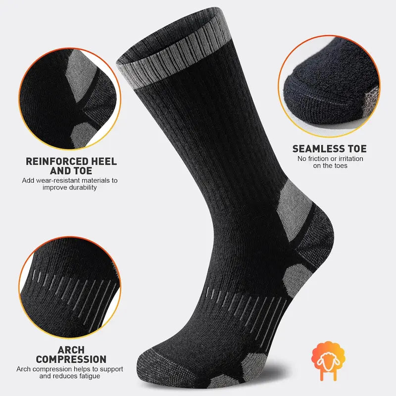 Three Pair Merino Blend Crew Sock Packs — 5