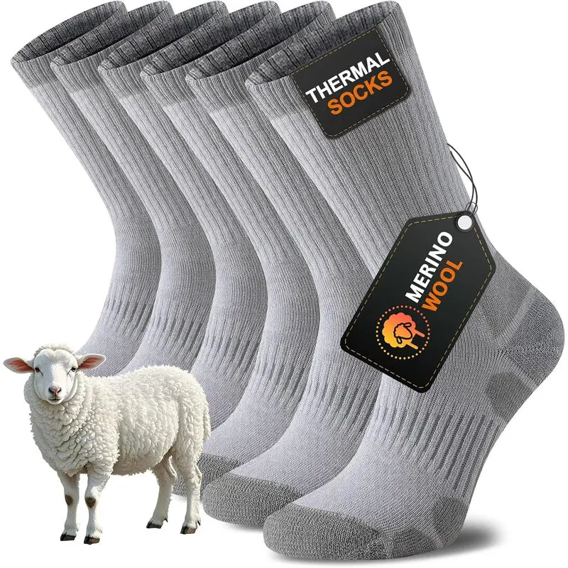 Three Pair Merino Blend Crew Sock Packs — 6