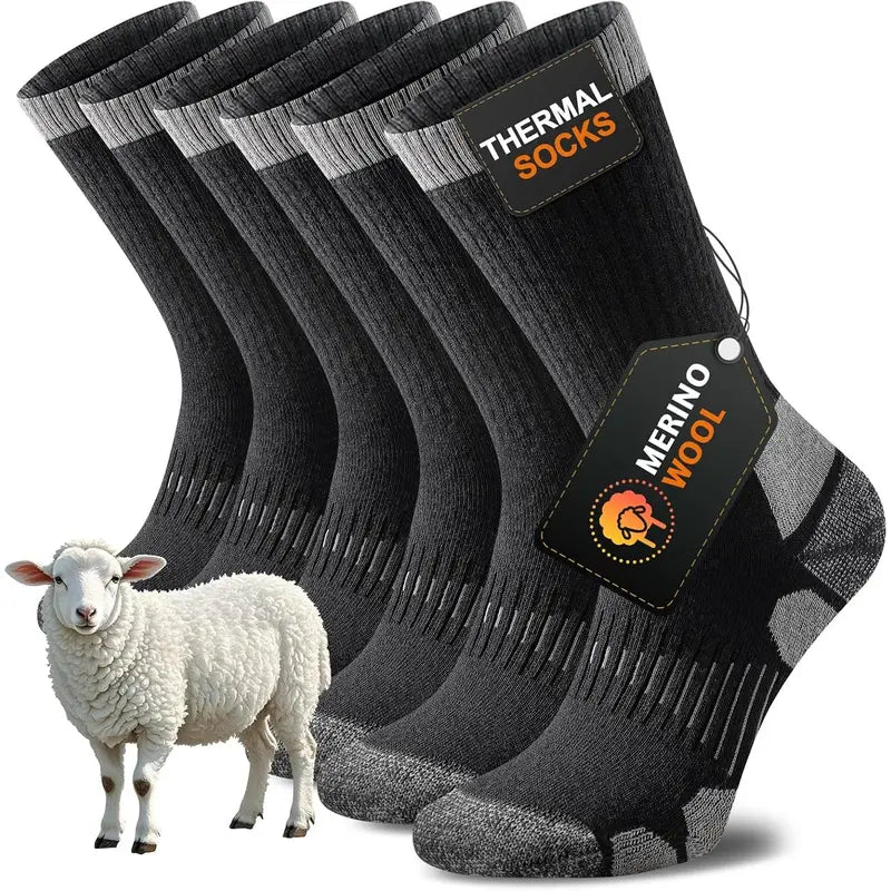 Three Pair Merino Blend Crew Sock Packs — 0
