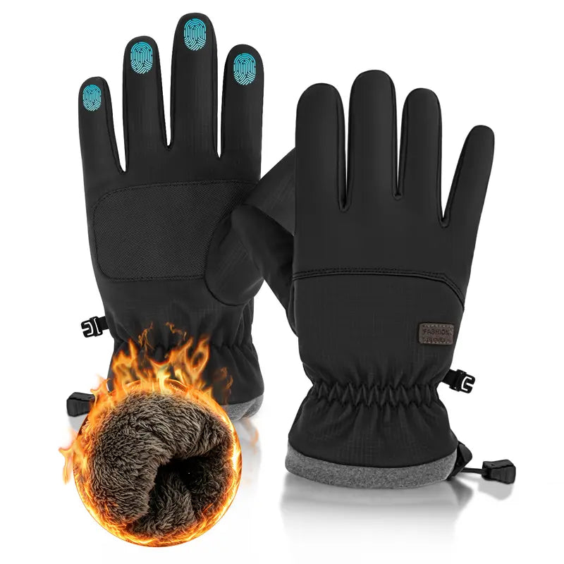 Outly Black Touchscreen Winter Gloves - source design and use details