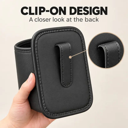Clip-On PU Leather Car Cup Holders — 2-Piece Set