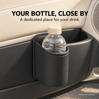 Clip-On PU Leather Car Cup Holders — 2-Piece Set