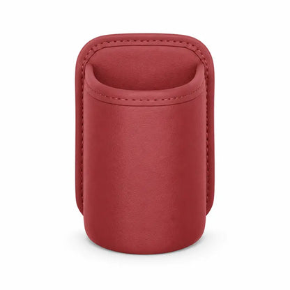 Clip-On PU Leather Car Cup Holders — 2-Piece Set — Red
