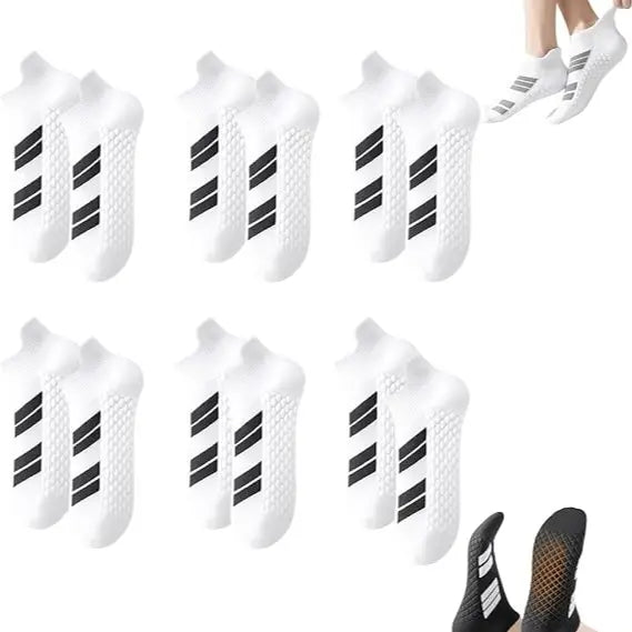 Six Pair Athletic Ankle Sock Packs — 6 White