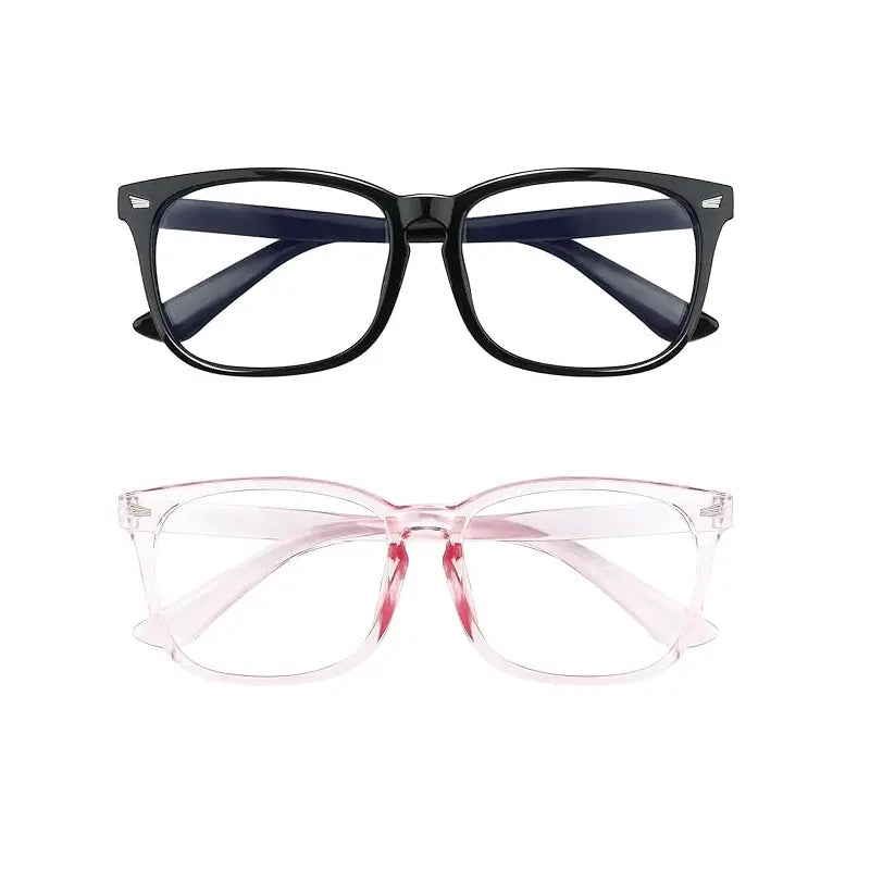 Rectangular Clear Lens Eyewear Packs — Black+Pink
