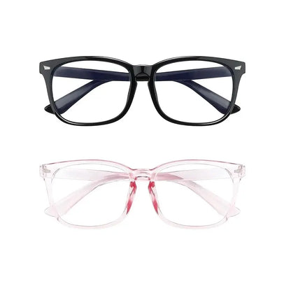 Rectangular Clear Lens Eyewear Packs — Black+Pink