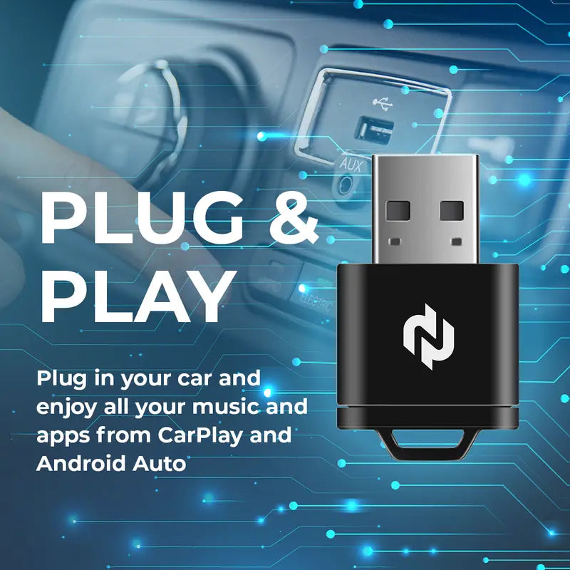 Wired-to-Wireless CarPlay and Android Auto USB Adapter