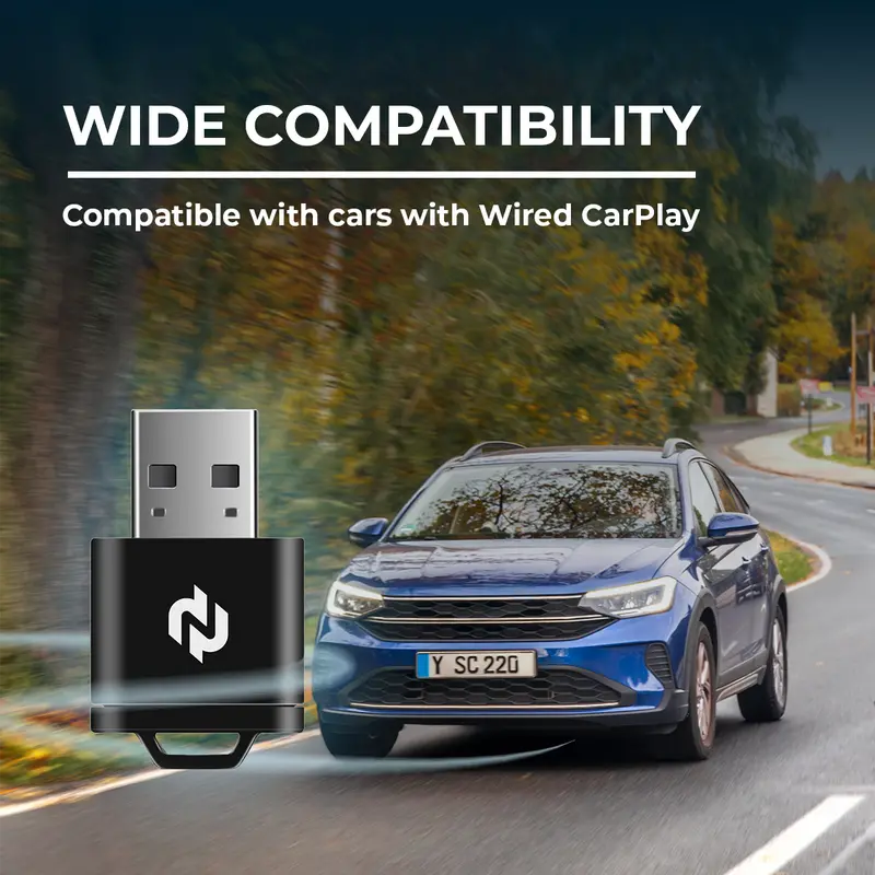 Wired-to-Wireless CarPlay and Android Auto USB Adapter