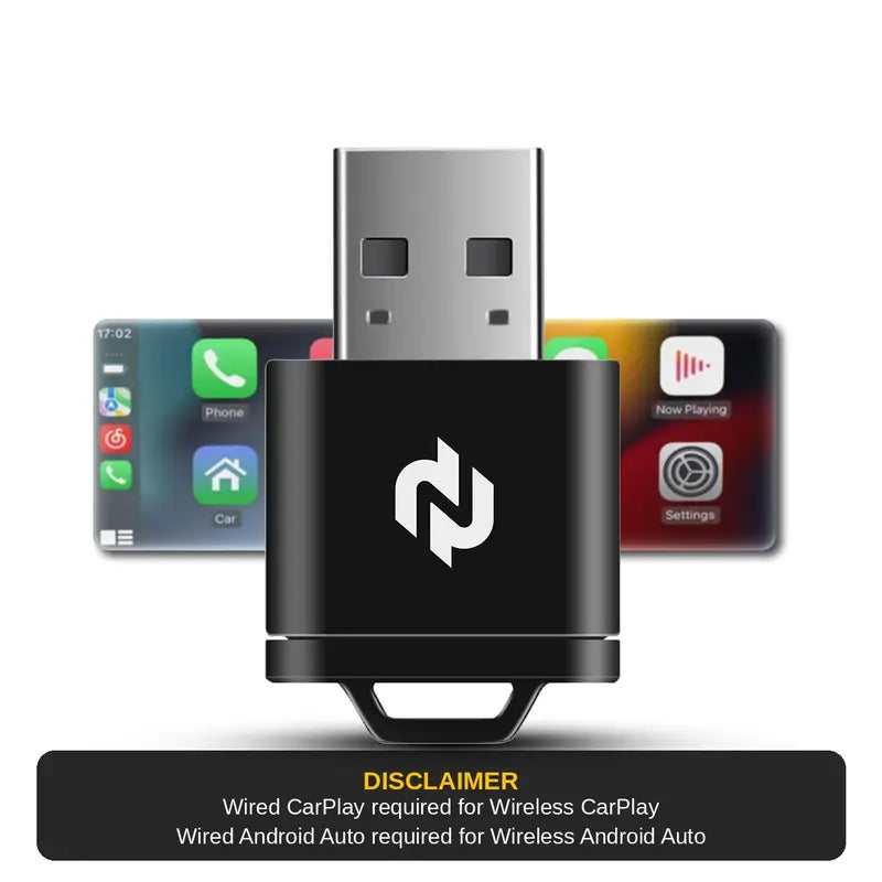 Wired-to-Wireless CarPlay and Android Auto USB Adapter