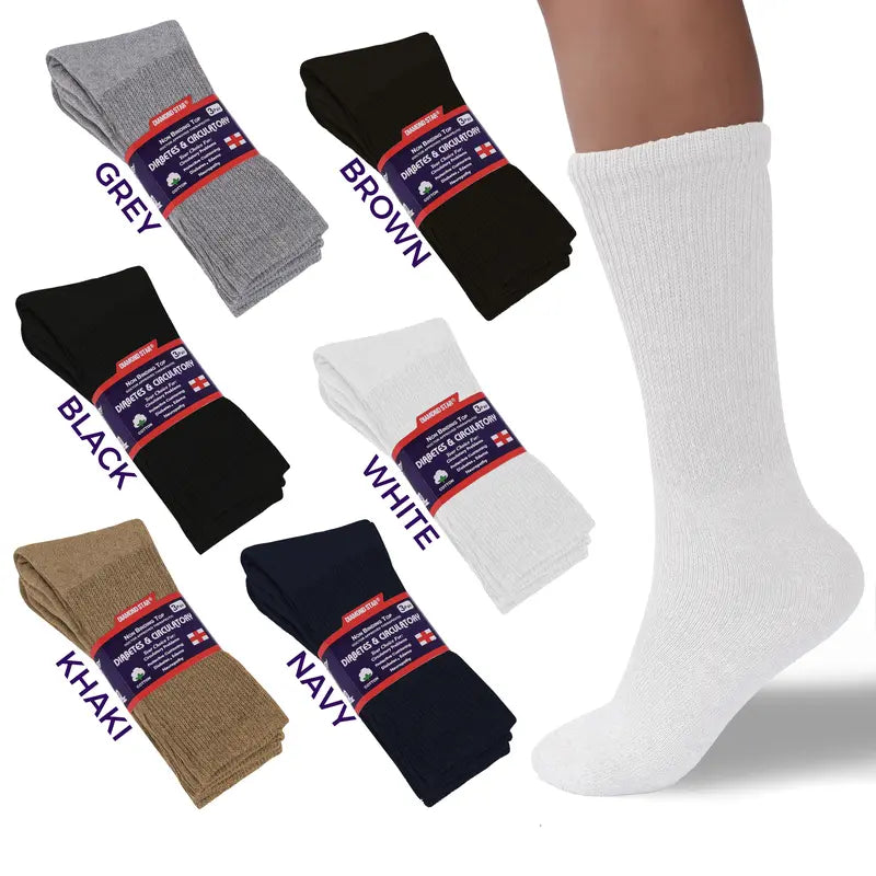 DIAMOND STAR Loose-Fit Crew Socks — Three Pairs - source design and use details