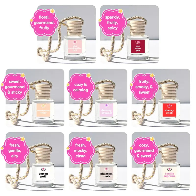 Refillable 10 mL Hanging Car Diffusers — 3 Random Scents