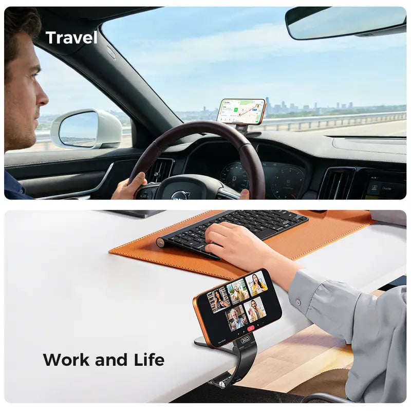 Magnetic Car Phone Holder with Adjustable Clip Mount
