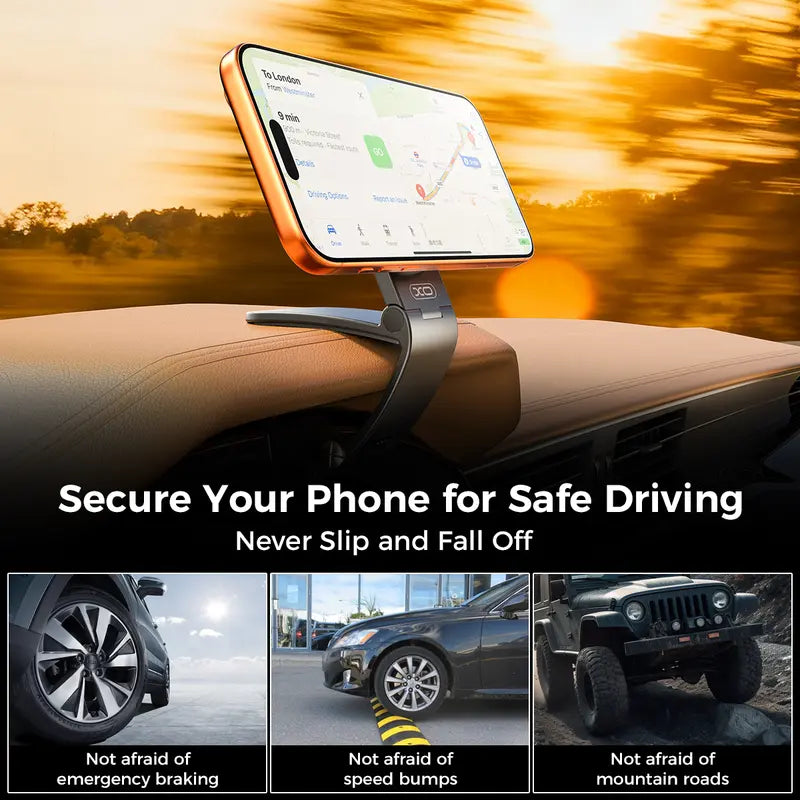 Magnetic Car Phone Holder with Adjustable Clip Mount