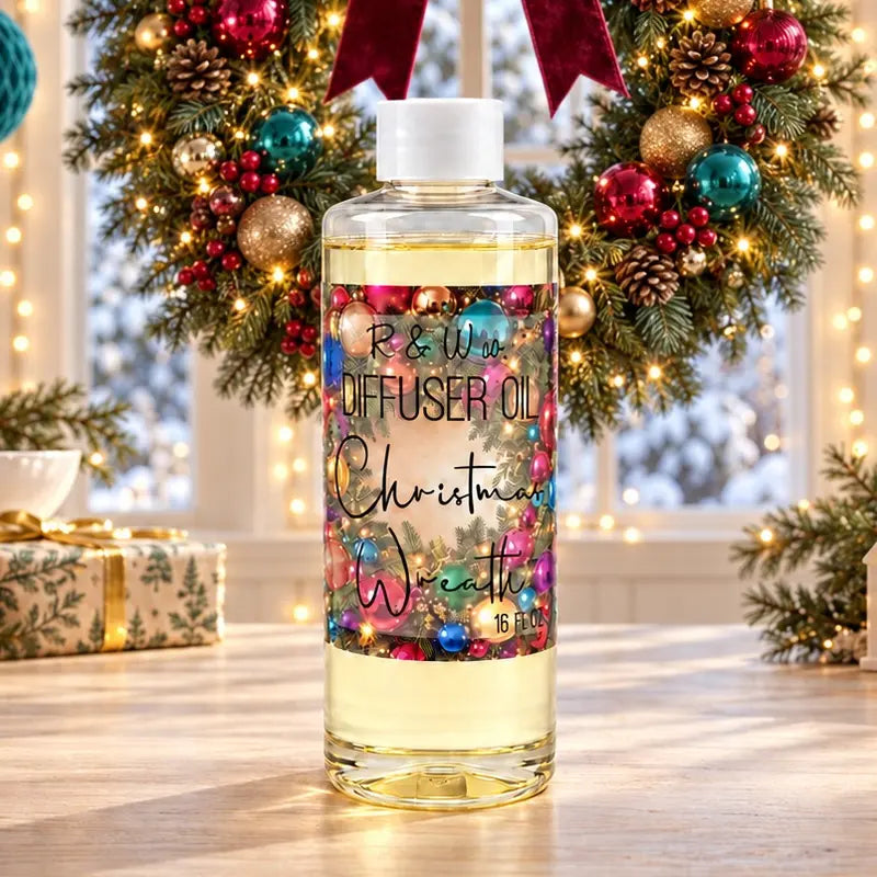 Home Diffuser Oil — Two 16 fl oz Bottles - Christmas Wreath