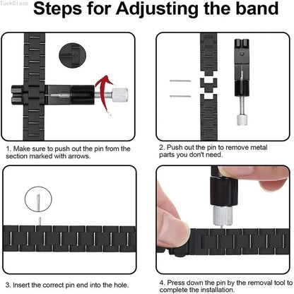 Metal Link Watch Band with Removal Tool — 5