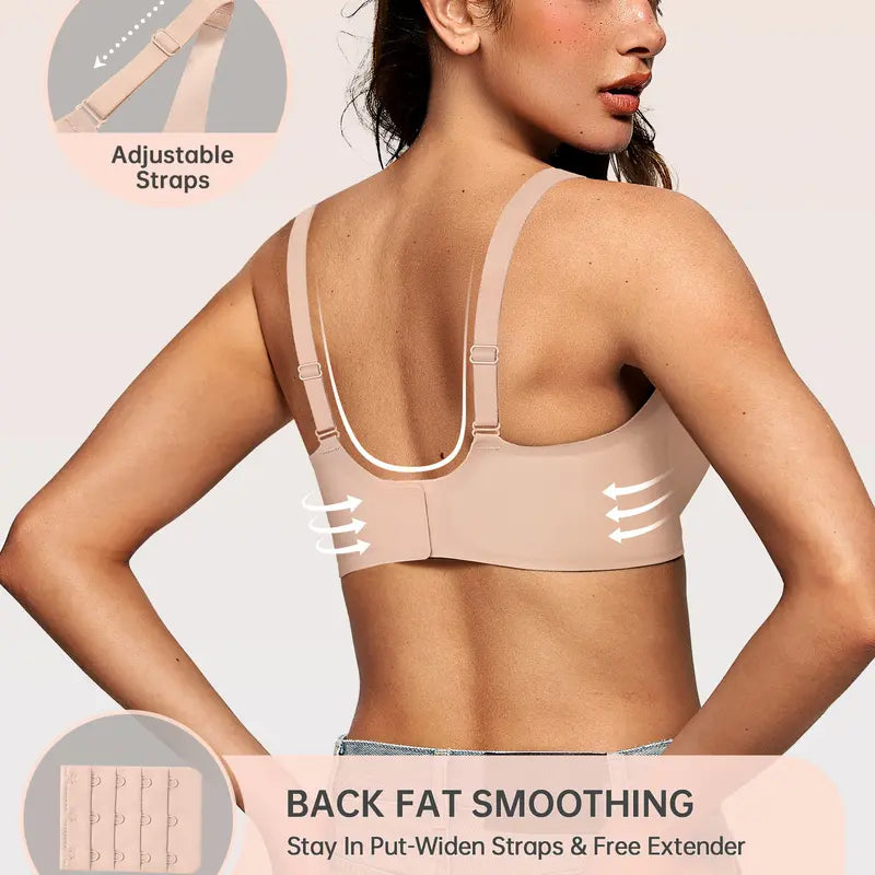 Wireless Deep V Seamless Bra with Fixed Padding - original gallery 4