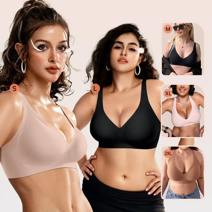 Wireless Deep V Seamless Bra with Fixed Padding - original gallery 7