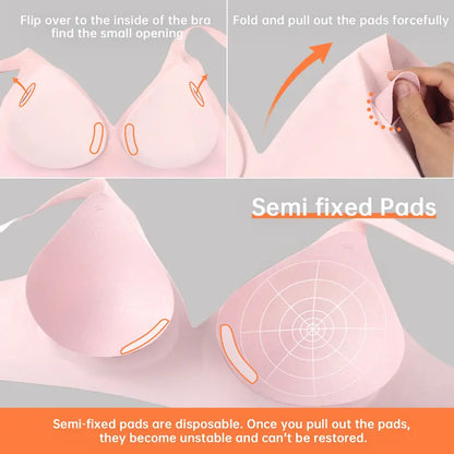 Wireless Deep V Seamless Bra with Fixed Padding - original gallery 6
