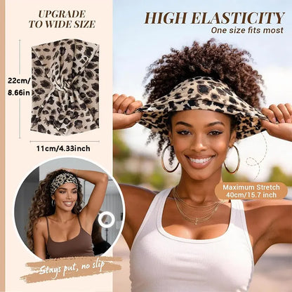 Eight Piece Leopard and Solid Headband Pack — 1