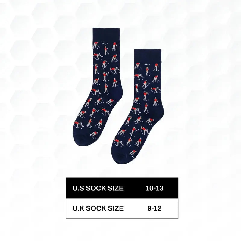 Angry Golfer Pattern Socks — One Pair - source design and use details