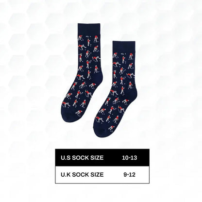Angry Golfer Pattern Socks — One Pair - source design and use details