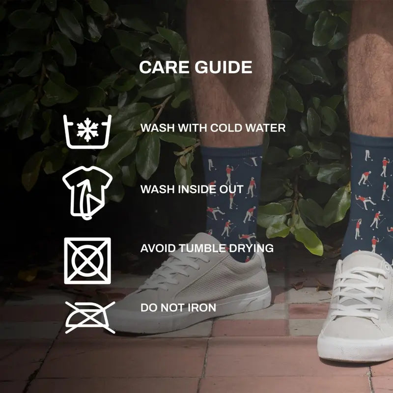 Angry Golfer Pattern Socks — One Pair - source design and use details