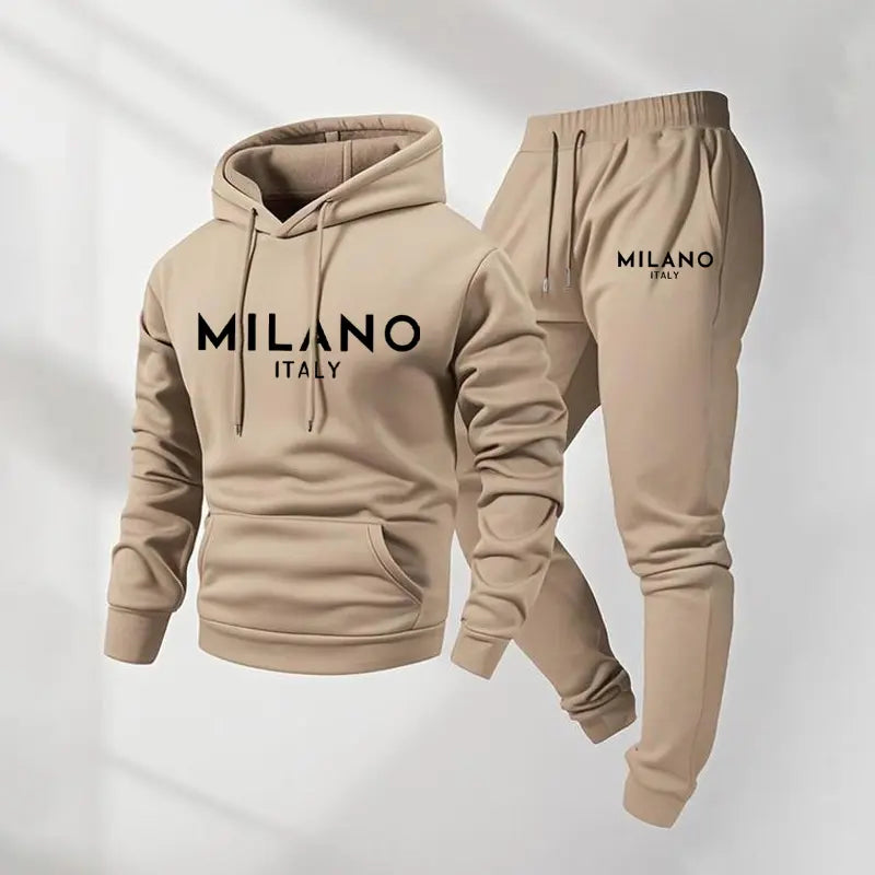 Milano Print Hoodie & Drawstring Pants Set - original main gallery photo