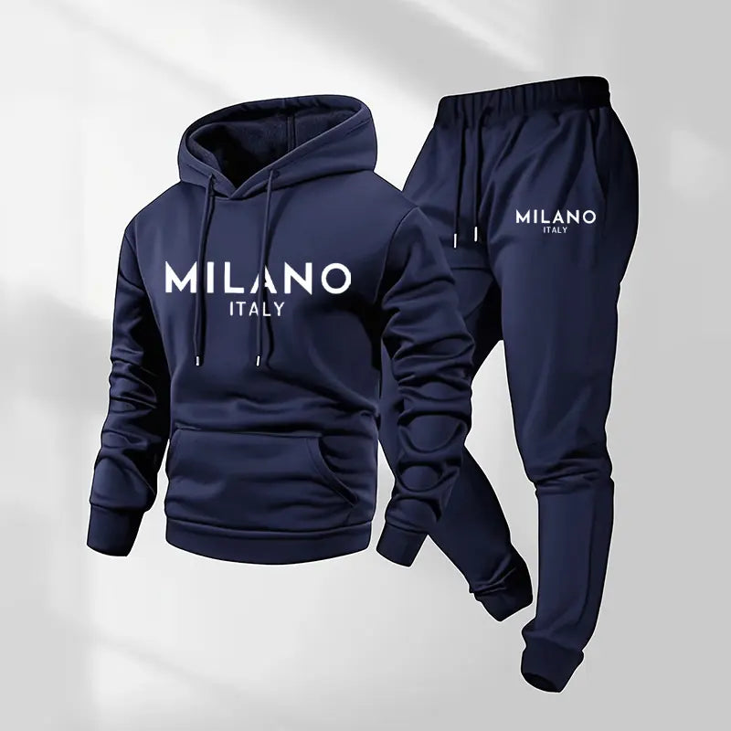 Milano Print Hoodie & Drawstring Pants Set - original main gallery photo