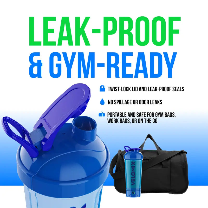 VELOMIX 24 oz USB-C Electric Shaker Bottle - source design and use details
