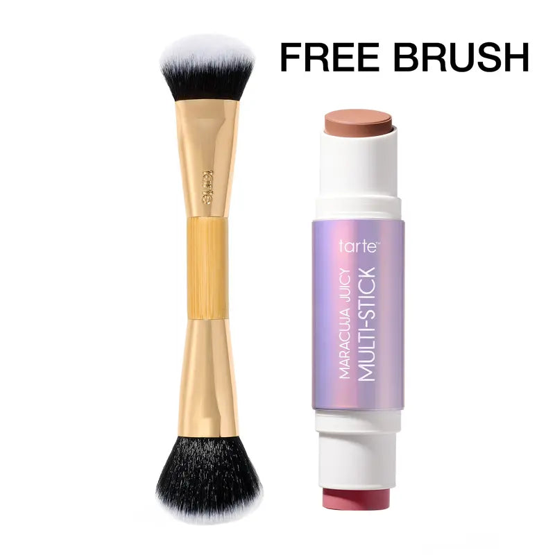 Dual-Ended Blush & Bronzer Stick with Brush — Two Kits - champagne/caviar + brush original variant photo