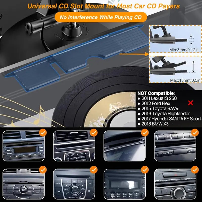 Adjustable CD-Slot Display Mounts — 2 Mounts