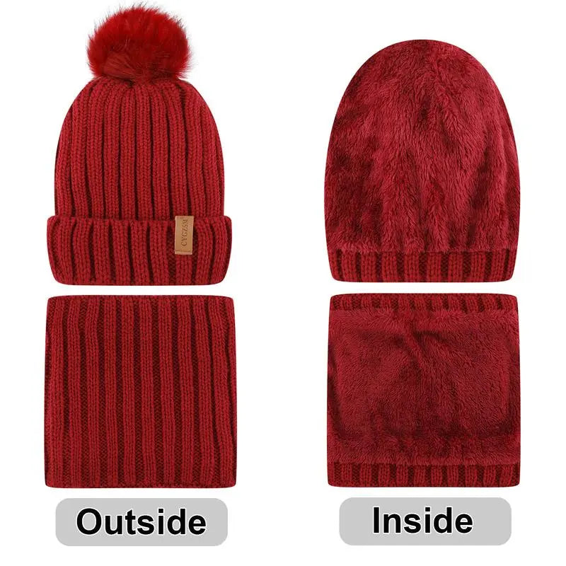 Pom Pom Hat Neck Warmer and Glove Kit — 2
