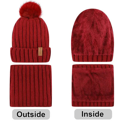Pom Pom Hat Neck Warmer and Glove Kit — 2