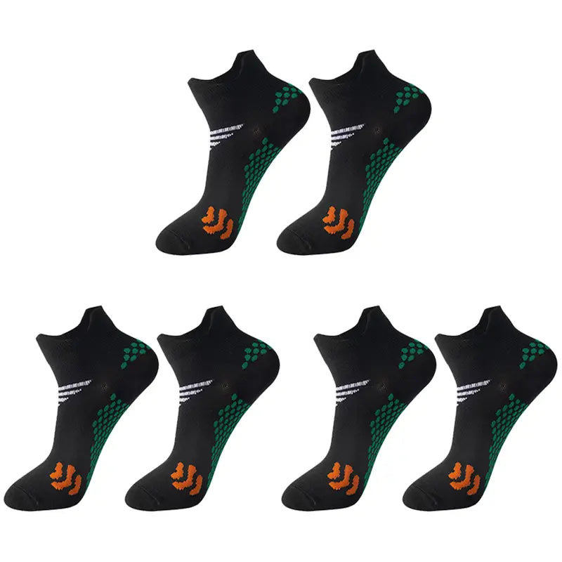 INNENS Low-Cut Athletic Socks — Three Pairs - Black+Black+Black