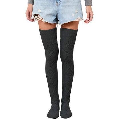 Cable-Knit Thigh-High Socks — Two Pairs - source design and use details