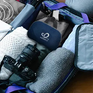 WATERFLY packable sling backpack - shared product features and use illustration
