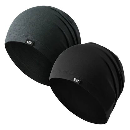 Two Piece Slouchy Beanie Packs — Black+Dark Gray
