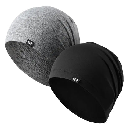 Two Piece Slouchy Beanie Packs — Black+Light Gray