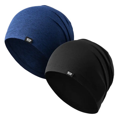 Two Piece Slouchy Beanie Packs — Black+Blue