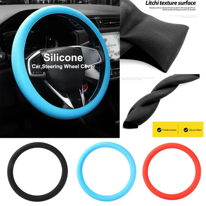 Silicone Steering Wheel Cover — Black or Blue