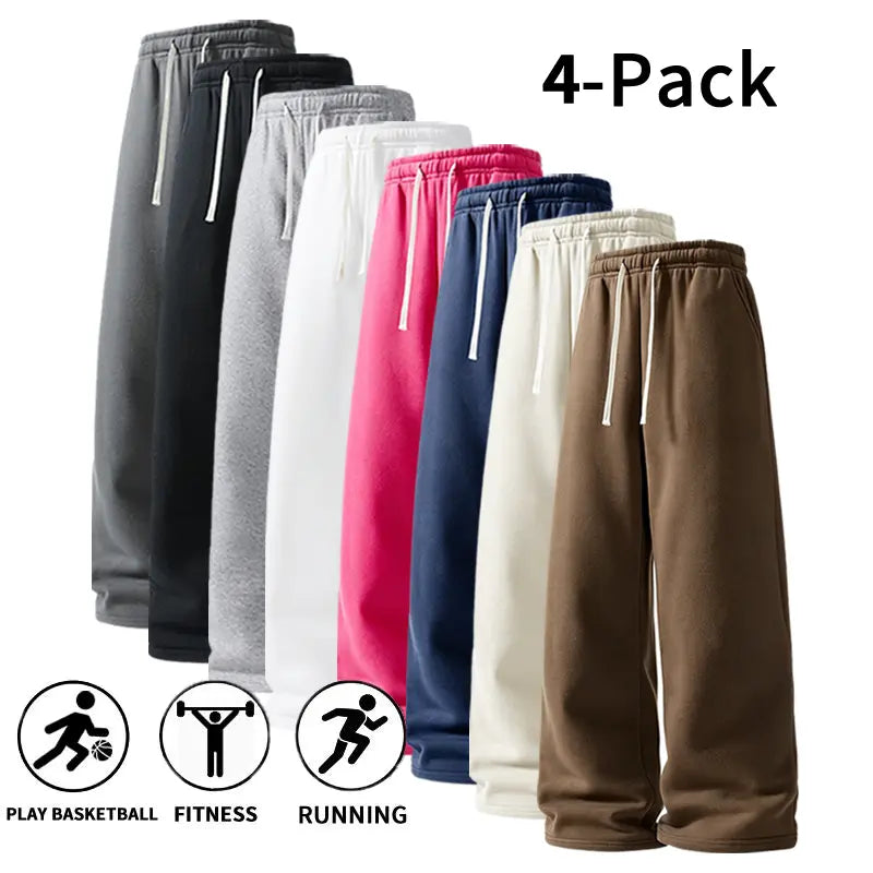 Soft Drawstring Sweatpants — 4-Pair Color Set - original main gallery photo