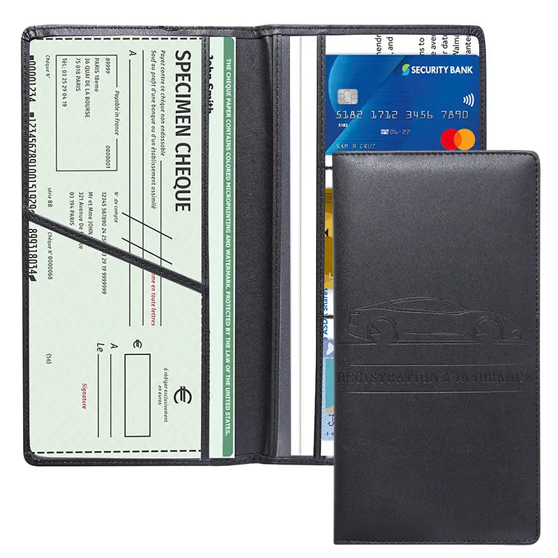 PU Vehicle Document Wallet with Magnetic Closure