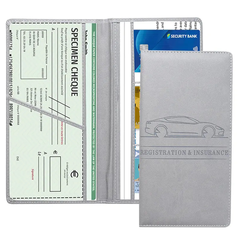 PU Vehicle Document Wallet with Magnetic Closure