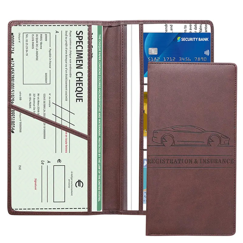 PU Vehicle Document Wallet with Magnetic Closure