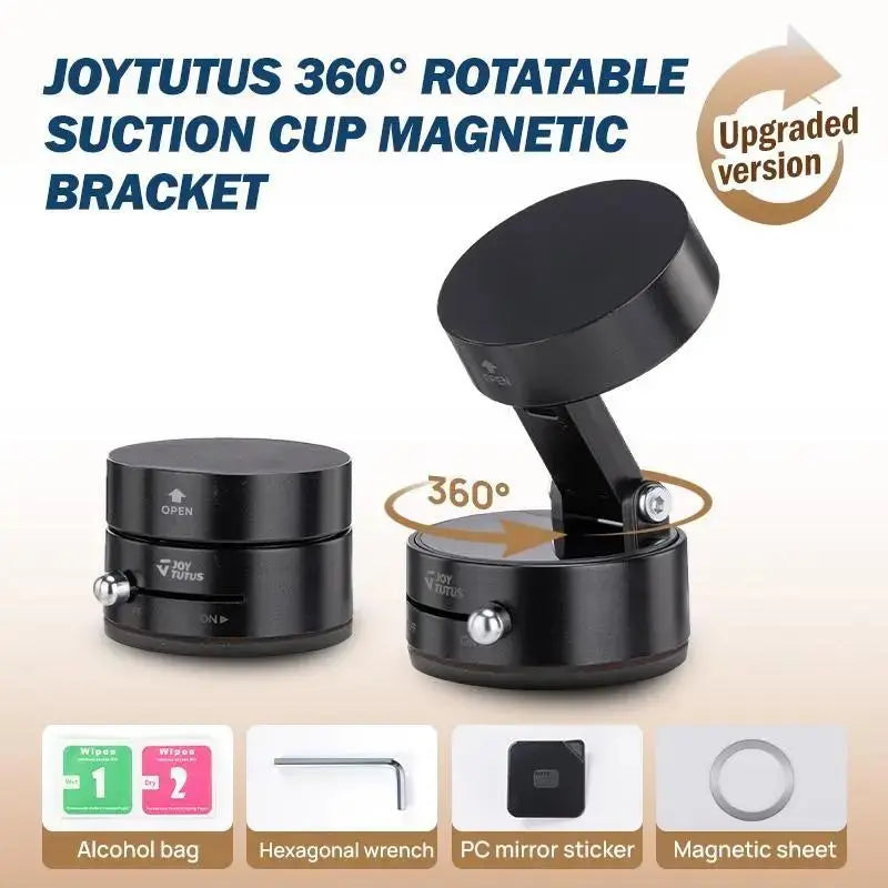 JOYTUTUS Adjustable Magnetic Car Phone Mount — Black-360°