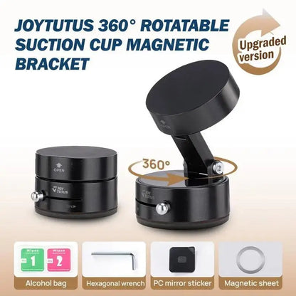 JOYTUTUS Adjustable Magnetic Car Phone Mount — Black-360°